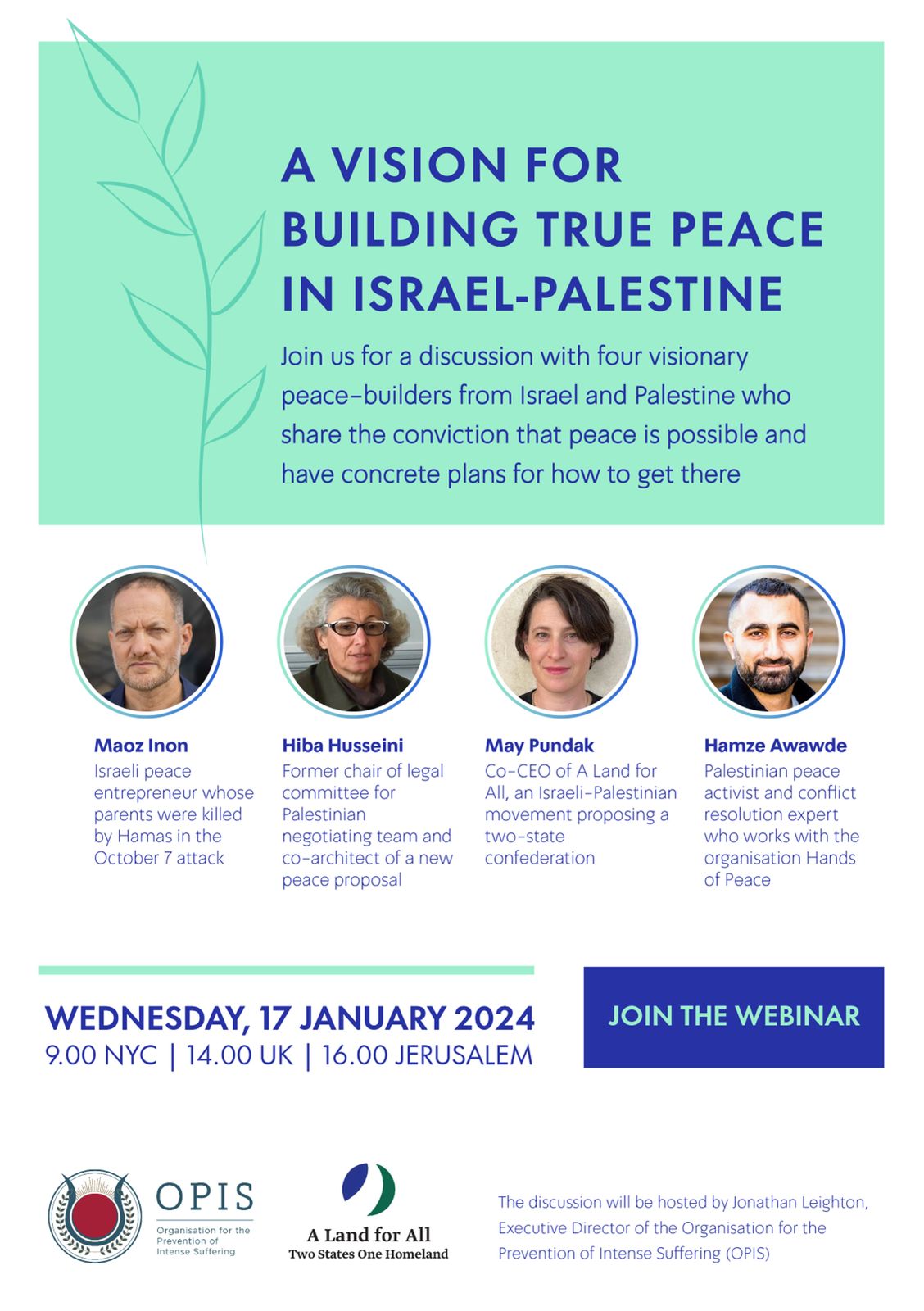 Webinar discussion: a vision for building a compassionate future for Israel and Palestine